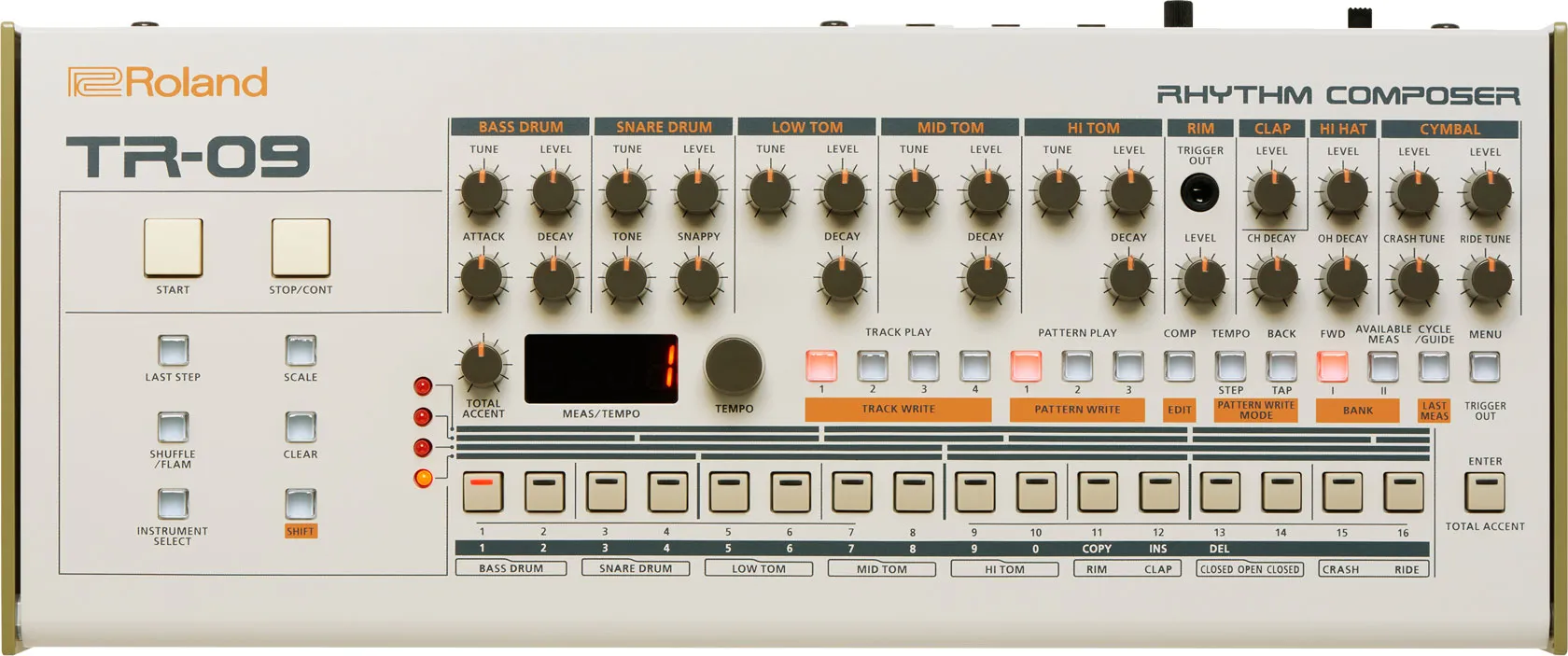 Roland TR-09 Front Panel View